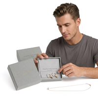 Boîte à bijoux de luxe pour boucles d'oreilles, bracelets, colliers et bagues, avec tiroir coulissant et pochette en papier
