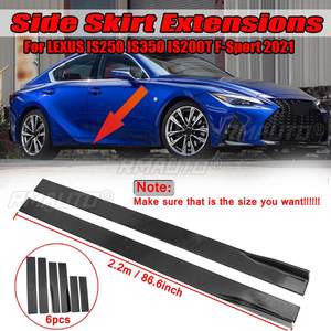 Extensión de faldón lateral de coche de 86.6'' (2.2m) en negro/carbono, divisor de labio para faldón delantero lateral, compatible con LEXUS IS200T IS250 IS350 ISF GS350 GS450H - Product Image 1
