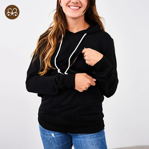 New Women <strong>Mama</strong> Breastfeeding <strong>Hoodie</strong> Custom Black Plain Classic Zipper Nursing <strong>Hoodie</strong> - Product Image 1