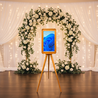 Photomaton rétro en bois double face pour iPad DSLR, compatible avec les iPad de 11, 12,9 et 13 pouces, adapté aux fêtes et aux événements