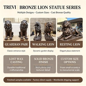 <span class=keywords><strong>รูป</strong></span>ปั้น<span class=keywords><strong>สิงโต</strong></span>ทองสัมฤทธิ์ขนาดเท่าตัวจริง TREVI คู่หนึ่ง ผลิตตามสั่ง สำหรับตกแต่งสวนกลางแจ้ง ประตูวิลล่า และบ้านพักตากอากาศ - Product Image 5
