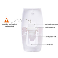 Soporte de pared familiar antipolvo para pasta de dientes, dispensador de 5 ranuras para cepillos de dientes, exprimidor automático de pasta de dientes, juego de soporte. ¡Gran oferta!