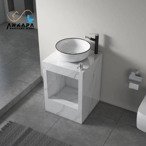Nuevo diseño de losa de roca, lavabo de mano y <span class=keywords><strong>pie</strong></span>, diseño de lavabo de columna tridimensional <span class=keywords><strong>con</strong></span> grifo de lavado de pies, Wudubasin - Product Image 2