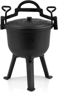 Mágico de la Cocina |   Olla de Hierro Fundido de 4 Litros con Soporte para Tapa de Tres Patas y Tornillos de Bloqueo - Product Image 4