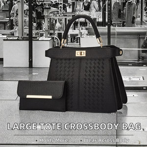 Women's Large-capacity PU Zipper Shoulder <b>Tote</b> Bag with Polyester Lining Fashionable Single-shoulder Crossbody Handbag - Product Image 2