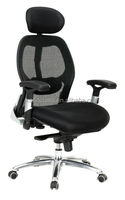 Chaise de bureau exécutive moderne, ergonomique, en maille, réglable en hauteur, pivotante, noire, fabriquée par Kaln Factory, modèle commercial KL-T01A