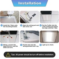 Plafonnier led avec panier central incurvé, 2 par 2 pieds, 2 par 4 pieds, CCT, puissance réglable, ETL, CE, lampe de bureau