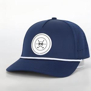 Gorras de Béisbol de 5 Paneles con Logotipo de Goma Totalmente Personalizado al por Mayor, Visera Perforada con Corte Láser, Cuerda, Unisex, Deportivas, Ajustables, <span class=keywords><strong>Gorra</strong></span> de Papá - Product Image 5