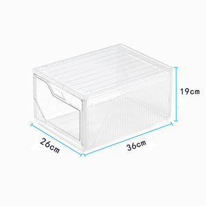 กล่องใส่รองเท้ามีฝาปิดแม่เหล็กแบบซ้อนกันฝุ่น PP โปร่งใสปรับแต่งได้ - Product Image 6