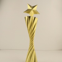 Vente en gros Gravure Logo Médaille étoile d'or Trophées personnalisés Tasses Résine Figurine en forme d'étoile Trophée Cadeau souvenir pour gagnant