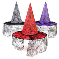 Sombrero de Bruja para Halloween, Gorro Puntiagudo de Mago para Fiesta de Halloween, Navidad, Disfraces, Cosplay, Decoración de Calabazas de Halloween