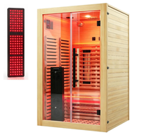 Ruang Sauna Inframerah Jauh 2 Orang yang Dapat Disesuaikan, Sauna Inframerah Kayu Hemlock Dalam Ruangan untuk Relaksasi