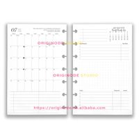 Recharges de papier pour planificateur budgétaire A6 A7 à anneaux, imprimées sur mesure, 120 g/m², épaisses, sans transfert de couleur, pour liste de tâches et objectifs.