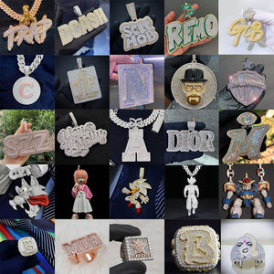 Joyería de Hip Hop para hombre Iced Out, colgante de letra personalizada, Plata de Ley 925 VVS Moissanite, número de diamante, nombre, colgante de logotipo inicial - Product Image 3