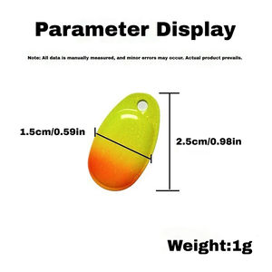 Cucharas de metal liso de cobre y níquel de 25 mm y 1 g, palas giratorias para pesca, accesorios impresos para señuelos duros DIY, herramienta de pesca y manualidades. - Product Image 3