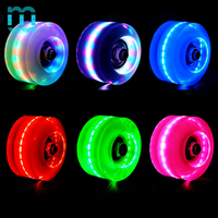 Roues de rechange lumineuses SeeMore pour patins à roulettes quad, roues en PU avec roulements installés, pour patins à roulettes double rangée