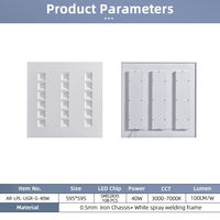 Panneau lumineux LED encastré carré 595*595 2X2FT 48W 72W 96W rétroéclairé pour l'éclairage commercial, des bureaux, des hôpitaux et des écoles