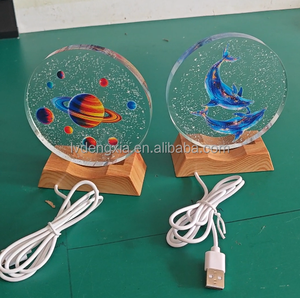 Lampada Notturna Personalizzata con Stampa 3D a Colori, Sfera di Cristallo del Sistema Solare Luminosa, Decorazione LED <span class=keywords><strong>da</strong></span> Comodino, Regalo - Product Image 4