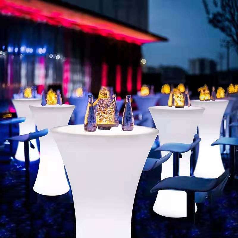 Feest Led Tafel Voor Bar Waterdichte Trouwbar Gloeiende Bar Stoel Verlicht Led Cocktail Tafel