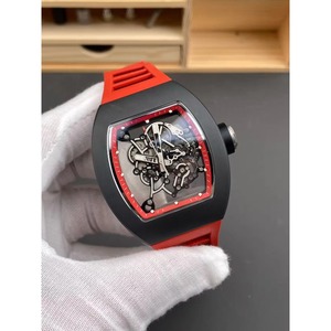 Reloj de Lujo de Alta Gama, Negro y Rojo, Fibra de Carbono, Forma de Tonneau, Tourbillon 055, Cristal de Zafiro, Automático, Resistente al Agua - Product Image 2
