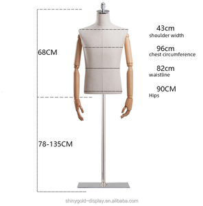 Boutique moda vestido forma hombres maniquí Homme Buste camisas cuerpo blanco Lino medio cuerpo maniquí <span class=keywords><strong>hombre</strong></span> en Mesa - Product Image 2