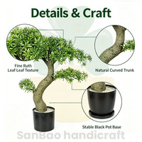 Arbre Bonsaï Artificiel de 25 pouces, Pin Podocarpus, Plante en Pot Artificielle de 64 cm, Décoration de Table Intérieure pour la Maison et le Bureau