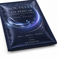 Sachet personnalisé imprimé anti-odeur en feuille d'aluminium estampée argentée 8ml pour emballage de patchs hydrogel pour les yeux avec encoche de déchirement, gel rafraîchissant à la Tanaisie bleue