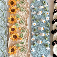 Posavasos de Ganchillo con Diseño de Ardilla, Hecho a Mano, Aislante del Calor, para Bebidas Calientes, Decoración de Cocina, Envío Rápido