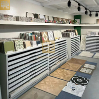 Présentoir sur pied personnalisé en céramique pour échantillons de marbre et dalles de pierre, avec tiroir, pour salle d'exposition de pierres