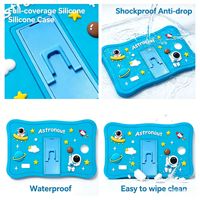 Tablet Infantil Android MTK de 7 Pulgadas, 4GB+128GB, con Funda de Silicona 3D de Astronauta y Soporte, Resistente a Caídas, con Logotipo Personalizado