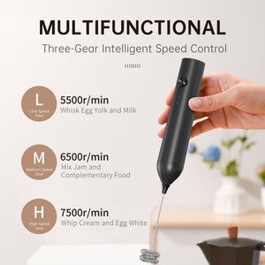 เครื่องตีฟองนมไฟฟ้าแบบมือถือ 3 ระดับความเร็ว ชาร์จไฟได้ สำหรับขายส่ง - Product Image 2