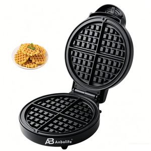 Anbolife Mini Gaufrier Électrique 4 Tranches Antiadhésif avec Thermostat Réglable et Bac à Graisse Amovible - Product Image 2