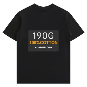 190gsm thin medium weight Accept customization designer t-shirt high quality pure cotton basic t shirt blank tee