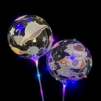 Ballons à bulles transparents LED Uzer 24 pouces, ballons à bulles transparents à l'hélium pour garçons