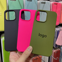 AilesTecca avec logo Antichoc Silicone Caoutchouc Liquide Couverture Complète Résistant à la Saleté pour Iphone 11 12 13 14 15 16 Pro Max