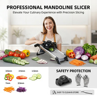 Trancheuse à Mandoline réglable professionnelle, en acier inoxydable, pour aliments, légumes, pommes de terre, ensemble, coupe-légumes