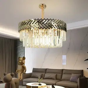 Modern avize aydınlatma büyük altın dekoratif avrupa vintage lüks lamba otel lobisinde lüks kristal asılı ışık kristal