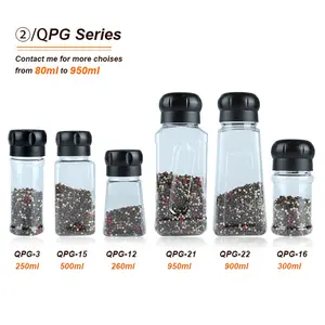 Amazon Hot 100Ml 150Ml 200Ml Wegwerp Glas Pepermolen, Grinder Cap Glas Spice Fles