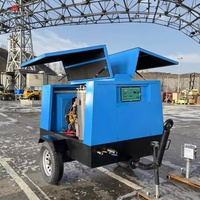 Compresseur d'air portable diesel à vis lubrifié certifié CE avec bloc compresseur pour l'industrie minière 160 CFM 13/14 bars