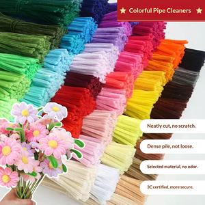 Kit de Matériaux DIY pour Bouquet de Fleurs en Fil Torsadé Fait Main pour Enfants, Bandes de Laine Épaissies, Couleurs Macaron - Product Image 2