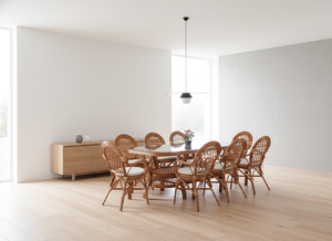 Ensemble de salle à manger en rotin traditionnel JAVA, très demandé, avec table longue et design confortable, idéal pour hôtels et villas, origine Indonésie - Product Image 2