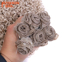 Extensions de cheveux synthétiques Afro Kinky Curly, 10, 12, 14 pouces, 260g/6 pièces, tissage blond Deep Wave Twist