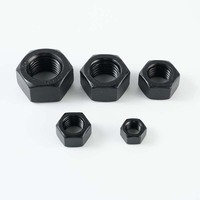 Mur Baut Hexagonal Hitam Anti Oksidasi Grade10 Kekuatan Tinggi Tebal untuk Teknik Instalasi