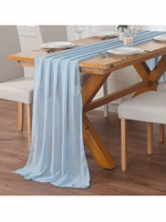Chemin de table bleu clair, chemin de table décoratif pour mariage, chemin de table de fête (1 pièce)
