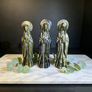 Estatua <span class=keywords><strong>de</strong></span> la Virgen María Tallada a Mano en Obsidiana Dorada Natural, Figura Religiosa <span class=keywords><strong>de</strong></span> Cristal Curativo para Decoración del Hogar - Product Image 2