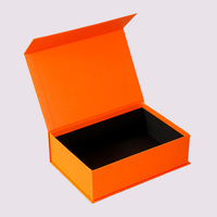 Boîte cosmétique d'impression couleur avec logo personnalisé en gros Boîte cosmétique en papier orange recyclé à forte capacité portante