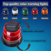 Feux d'avertissement de circulation solaires, feux stroboscopiques, feux d'avertissement de circulation à base magnétique rouge, jaune, vert et bleu