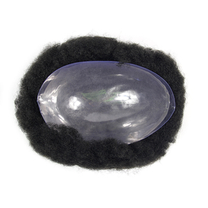 Toupet <span class=keywords><strong>afro</strong></span> 100% cheveux humains, cheveux vierges brésiliens africains, base en dentelle complète PU pour hommes - Product Image 2
