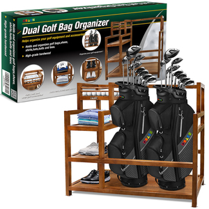 Slap-up Wooden Golf Rack Factory supply OEM ODM New Style Hot Sale China Trunk Black Golf Storage Organizer