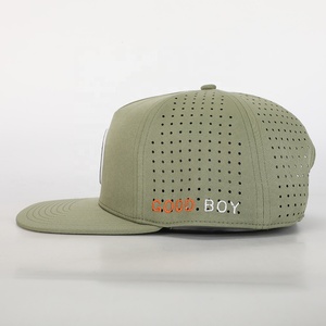 Tùy chỉnh người đàn ông 5 Bảng điều chỉnh PVC vá Logo Quân Đội màu xanh lá cây phẳng vành gorras Snapback Cap, laser không thấm nước cắt lỗ đục lỗ hat - Product Image 3